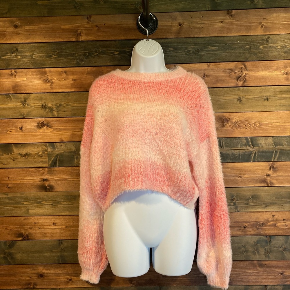 peach multi sweater